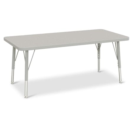 Jonti-Craft Berries Rectangle Activity Table, 24 in. x 48 in., E-height, Freckled Gray/Gray/Gray 6403JCE000